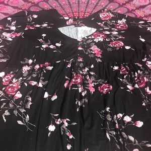 Torrid Black Floral Babydoll Tunic